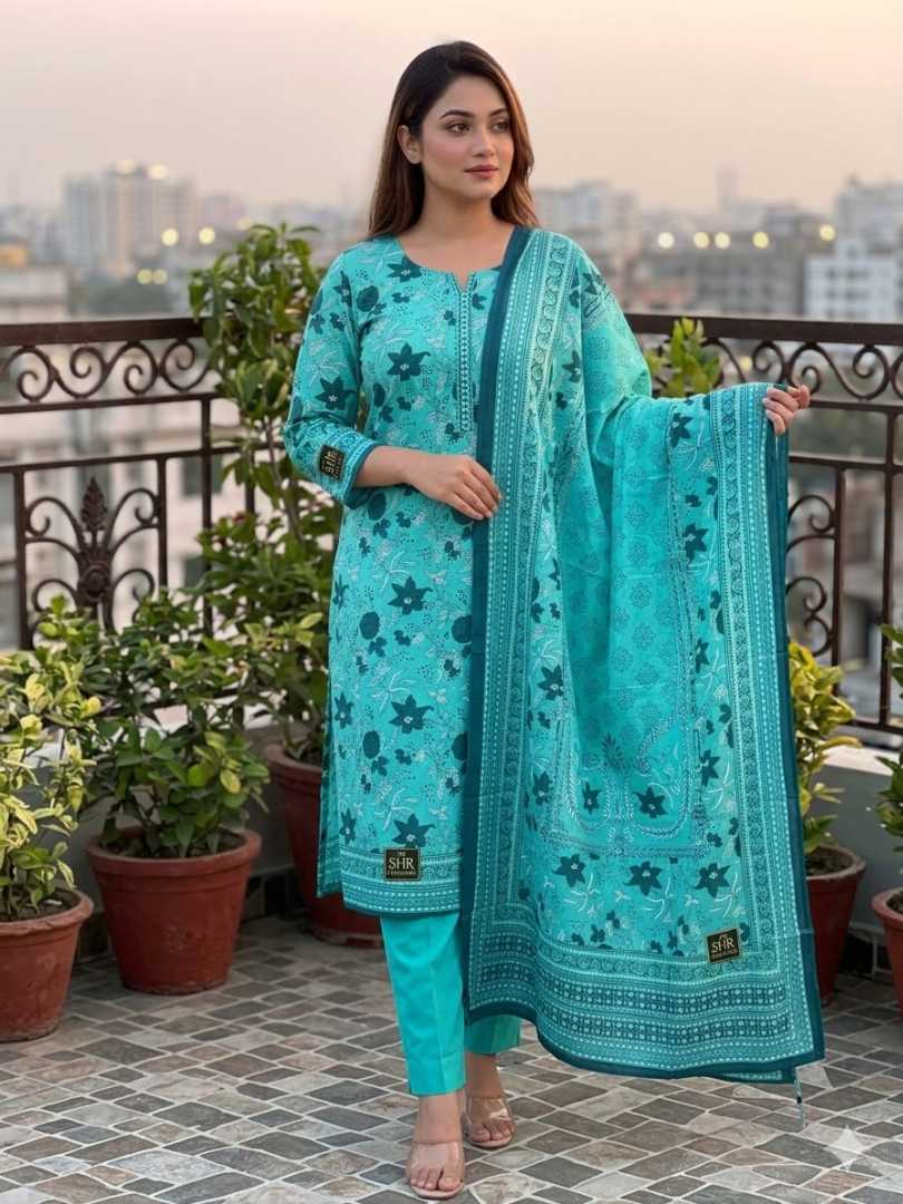 Bonoful,Joypuri,Pure,Cotton,Three,Piece,