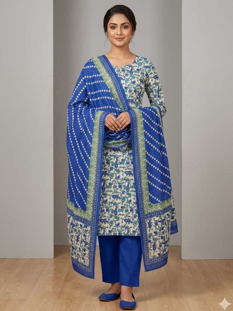 Bonoful,Joypuri,Pure,Cotton,Three,Piece,
