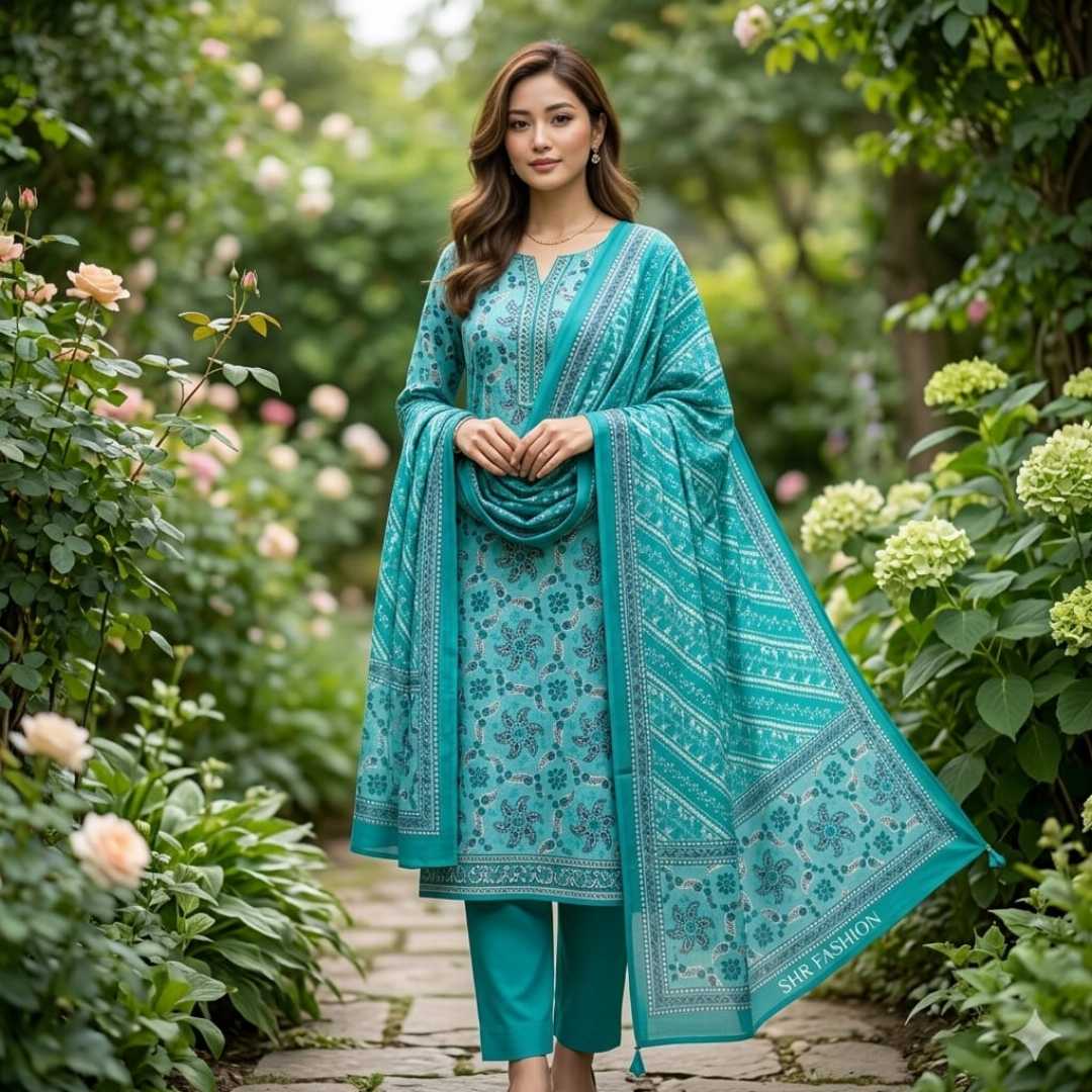 Bonoful,Joypuri,Pure,Cotton,Three,Piece,