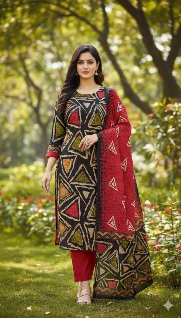 Bonoful,Joypuri,Pure,Cotton,Three,Piece,