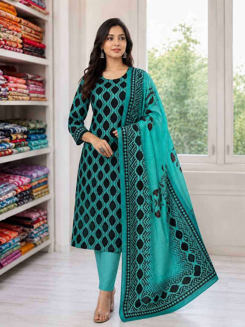 Bonoful,Joypuri,Pure,Cotton,Three,Piece,