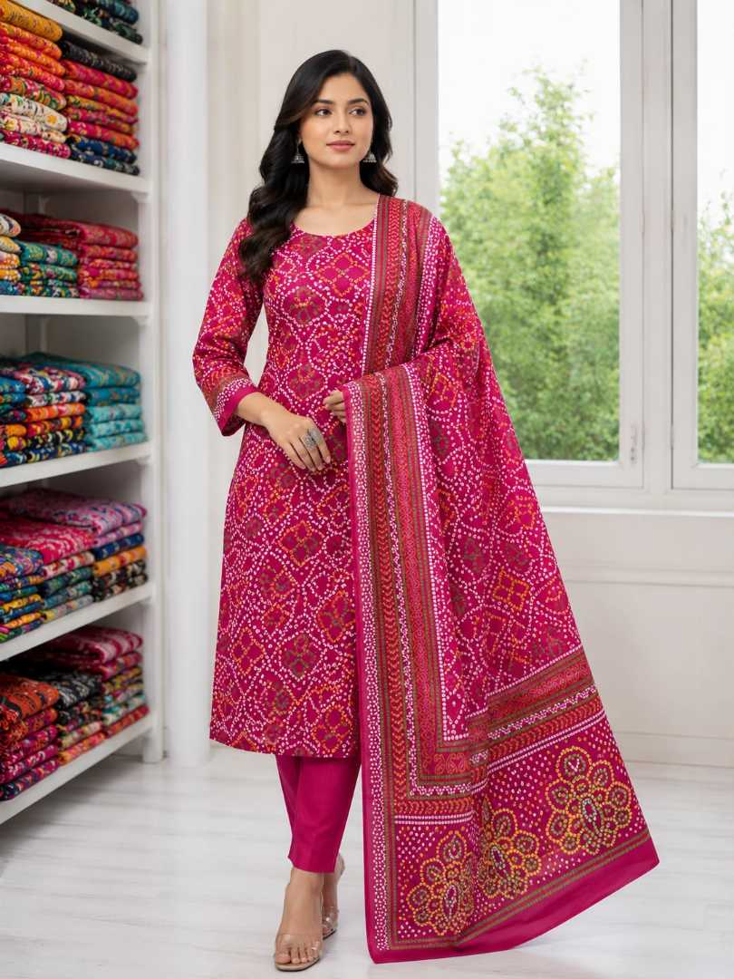 Bonoful,Joypuri,Pure,Cotton,Three,Piece,