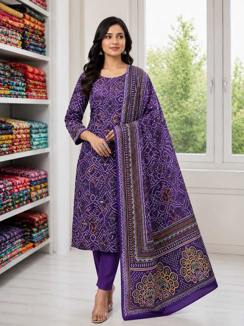 Bonoful,Joypuri,Pure,Cotton,Three,Piece,