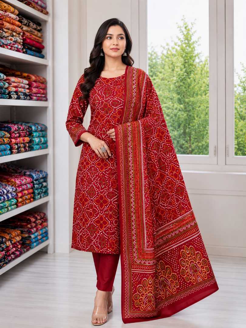 Bonoful,Joypuri,Pure,Cotton,Three,Piece,